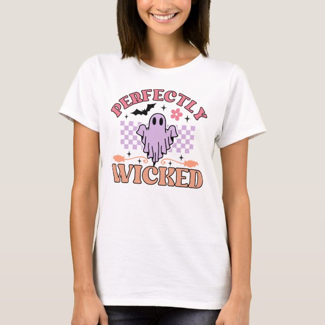 Perfectly Wicked Ghost Halloween T-Shirt (Front)