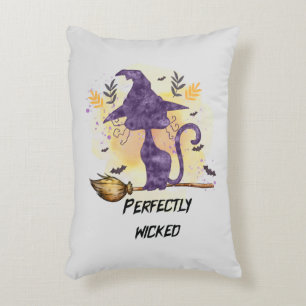 Perfectly Wicked – Purple Witch Cat Silhouette Decorative Cushion