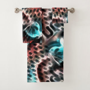 Perforated board design with 'ink' drops on wine t bath towel set