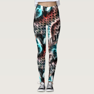 Perforated board design with 'ink' drops on wine t leggings
