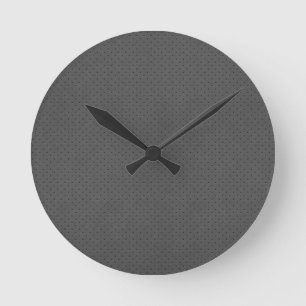 Perforated Grey Leather's Digital Print Round Clock