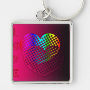 Perforated Heart Pink St Valentine's Day S KeyC Key Ring