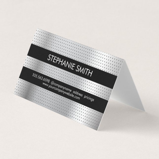 Perforated Metal Pattern Business Card (Front)