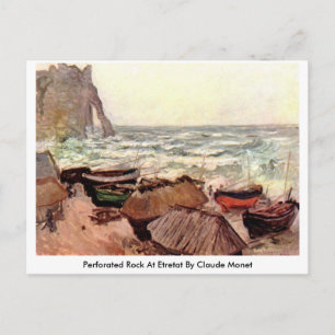 Perforated Rock At Etretat By Claude Monet Postcard