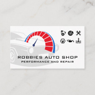 Performance Auto Parts Icons Business Card