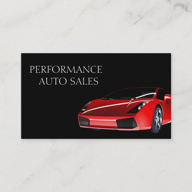 Performance Auto Sales and Business Card Template (Front)