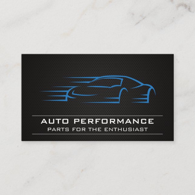 Performance Car Drifting Logo | Carbon Fibre Business Card (Front)