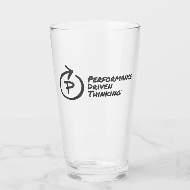 Performance Driven Thinking Drinking Glass (Front)