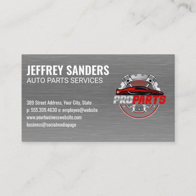 Performance Parts | Auto Services Business Card (Front)