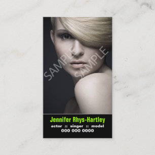 Performers Vertical Resume and Headshot Business Card