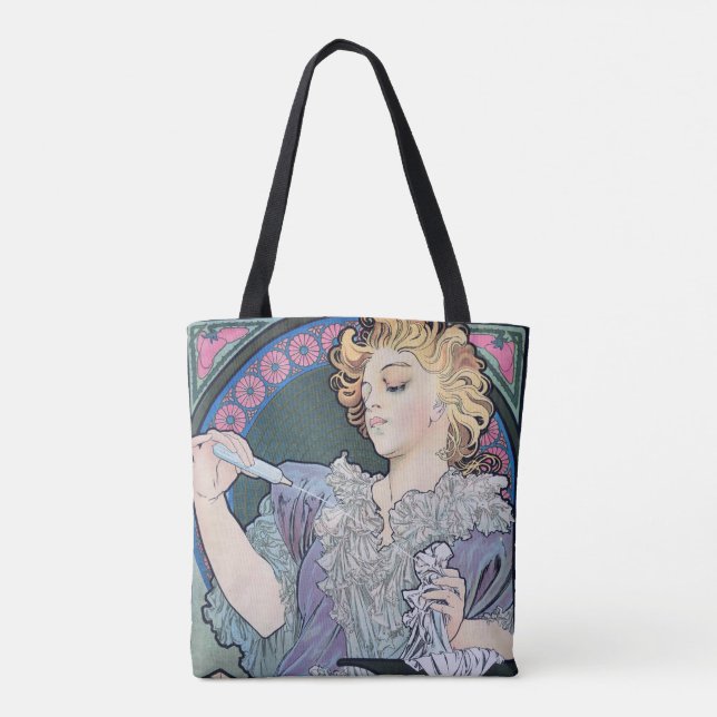 Perfume, Alphonse Mucha Tote Bag (Back)