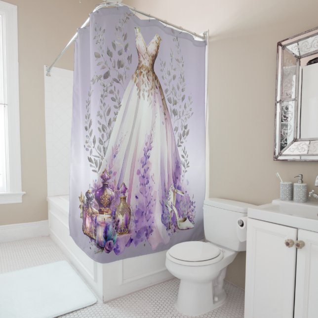 Perfume and Lavender | Beautiful Purple Wildflower Shower Curtain (In Situ)