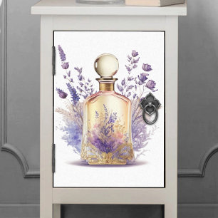 Perfume Bottle and Gorgeous Lavender Flower Spray  Tissue Paper