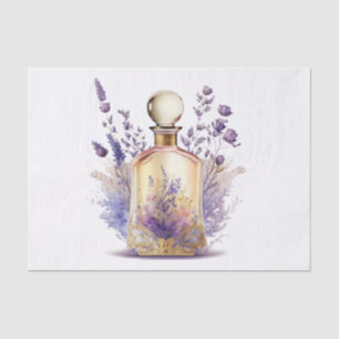 Perfume Bottle and Gorgeous Lavender Flower Spray  Tissue Paper