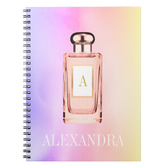  Perfume Bottle Chic Monogram Personal Notebook (Front)