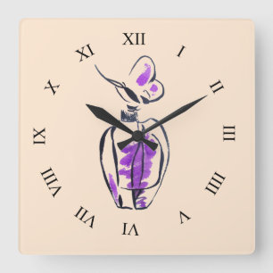 Perfume bottle fashion illustration pop art square wall clock