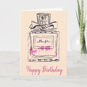 Perfume bottle fashion watercolour birthday card