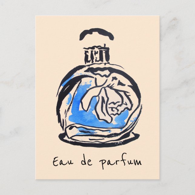 Perfume bottle fashion watercolour eau de parfum postcard (Front)