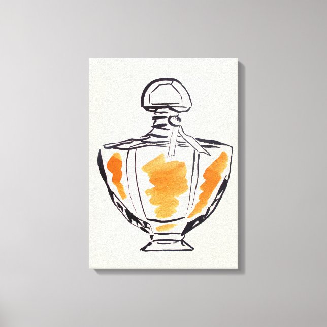 Perfume bottle fashion watercolour illustration canvas print (Front)