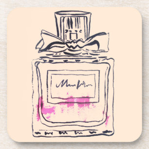 Perfume bottle fashion watercolour illustration coaster