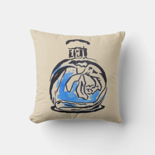 Perfume bottle fashion watercolour illustration cushion