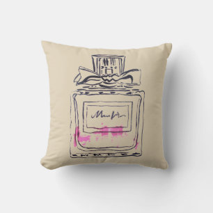 Perfume bottle fashion watercolour illustration cushion