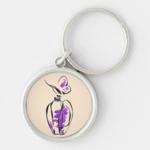 Perfume bottle fashion watercolour illustration key ring