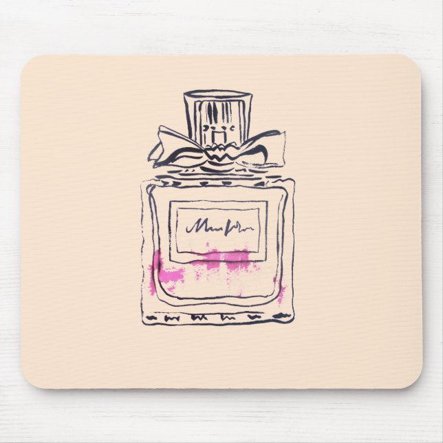Perfume bottle fashion watercolour illustration mouse mat (Front)