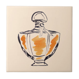 Perfume bottle fashion watercolour illustration tile