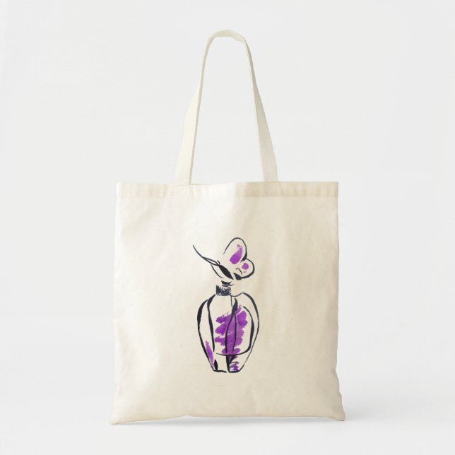 Perfume bottle fashion watercolour illustration tote bag (Front)