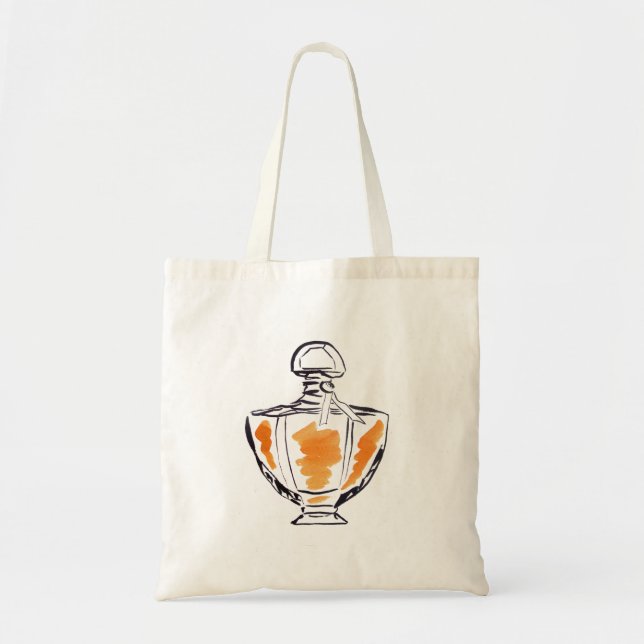 Perfume bottle fashion watercolour illustration tote bag (Front)