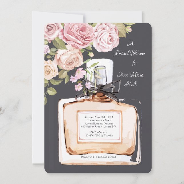 Perfume Bottle Shower Invitation (Front)