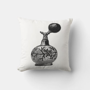 Perfume bottle, vintage illustration cushion