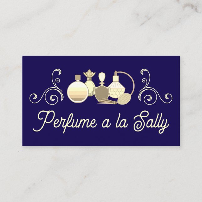 Perfume bottles scent lotion beauty business card (Front)