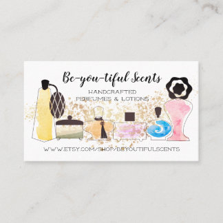 Perfume bottles scent lotions business card