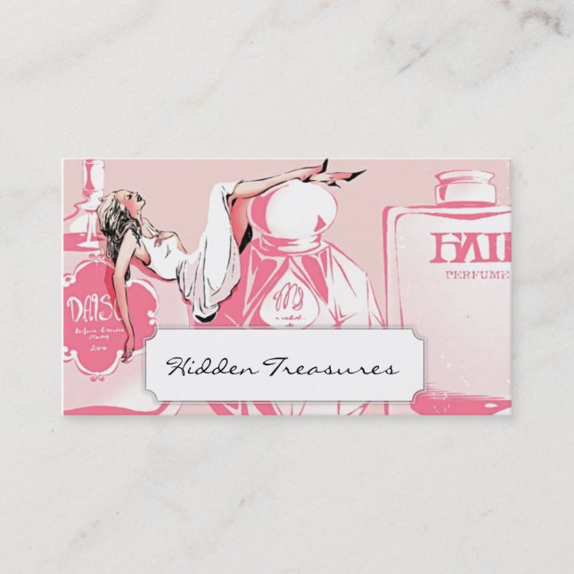 Perfume Business Cards, pink Card (Front)