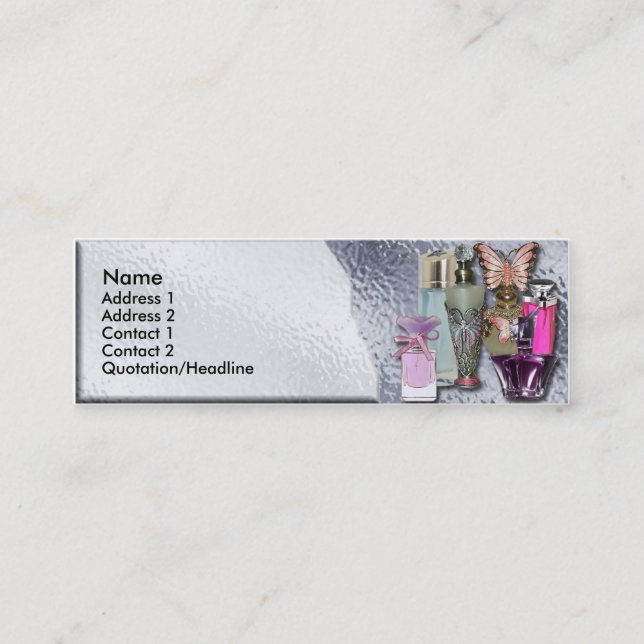 Perfume Cosmetic Store Shop Skinny Business Card (Front)