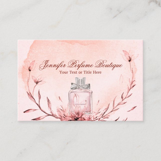 Perfume Fragrance Essential Oil Burgundy Business Card (Front)