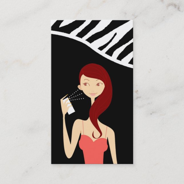 Perfume Fragrance Vector Shop Girl Business Card (Front)