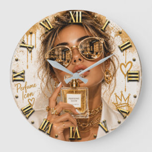 Perfume Icon Fashion Beauty Pop Art Decor Large Clock