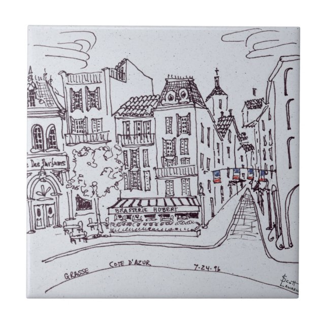 Perfume Museum & Street Scene | Grasse, France Tile (Front)