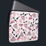 Perfume Purse Sunglasses Lipstick Electronics Bag<br><div class="desc">An electronics bag featuring a design consisting of pink and black retro cat eye  sunglasses,  pink change purses with grey polka dots,  pink clutch  purses with black bow,  pink lipsticks,  pink gemstones,  and bottle of  perfume with pink atomizer.</div>