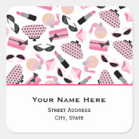 Perfume Purses & Lipstick Address Sticker