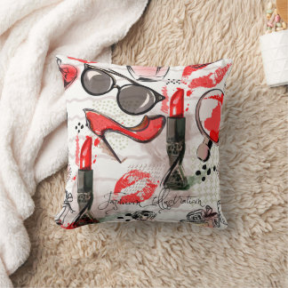 Perfume, Red Lipstick, and a High Heeled Shoe Cushion