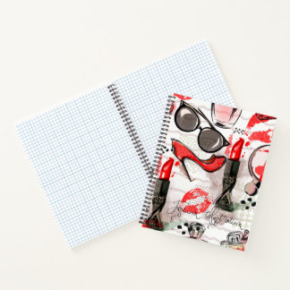 Perfume, Red Lipstick, and a High Heeled Shoe Notebook