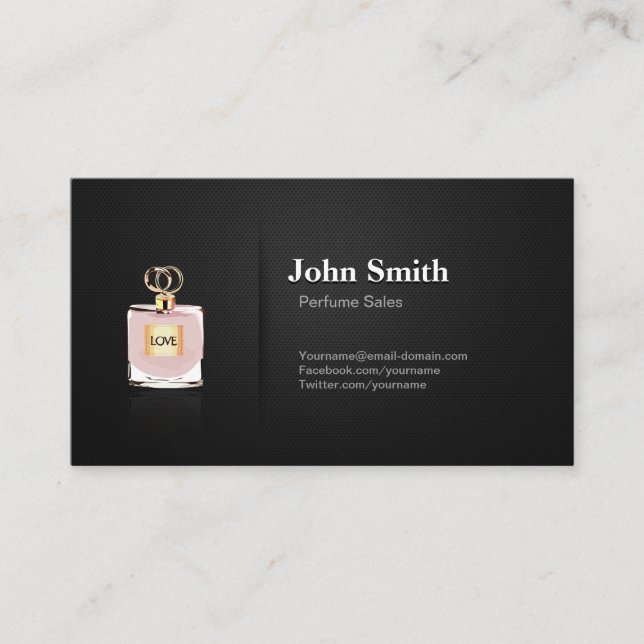 Perfume Sales - Professional Black Business Card (Front)