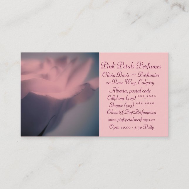 Perfume Shop Business Card Template Stationery (Front)