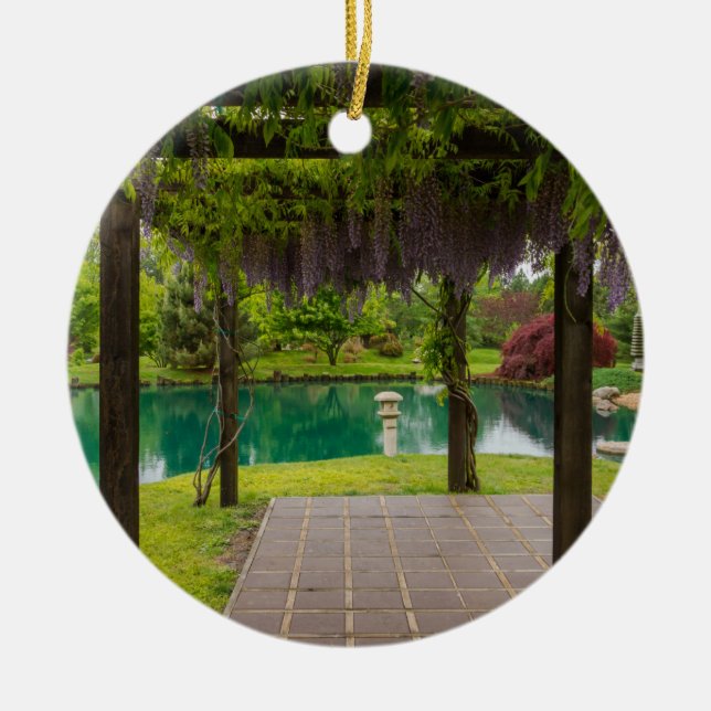 Pergola Of Wisteria Ceramic Tree Decoration (Front)