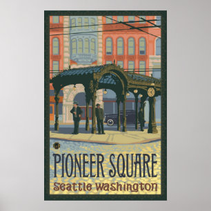 Pergola - Pioneer Square Seattle, WA Travel Poster
