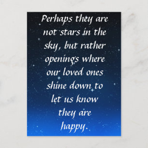 Perhaps they are not stars in the sky but openings postcard